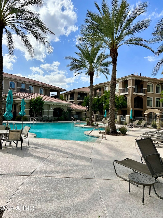 view of pool featuring a patio area