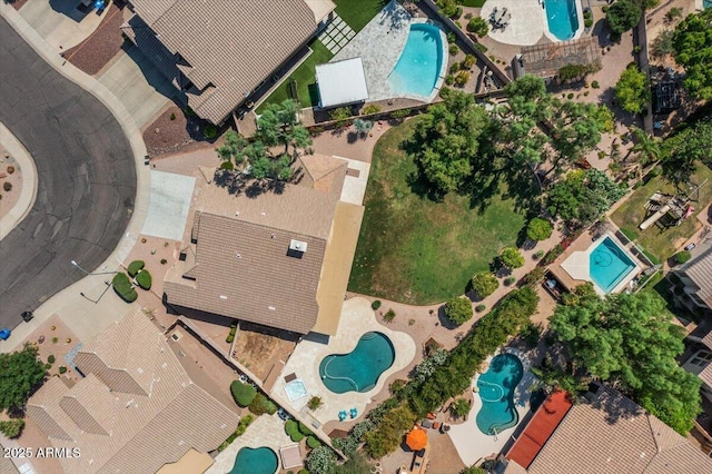 6102 E Danbury Rd, Scottsdale, AZ 85254 - drone / aerial view of a pool area
