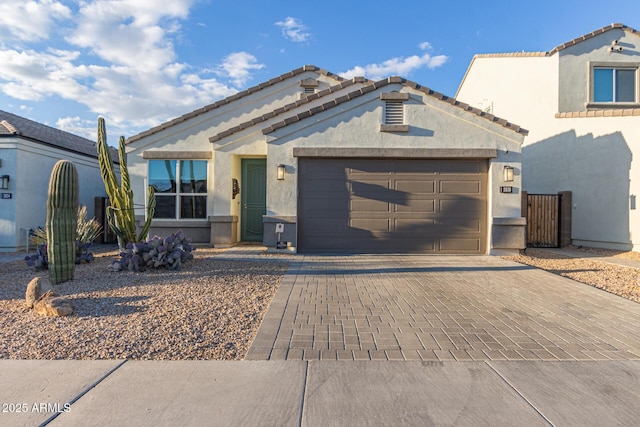 view of front of house with a garage