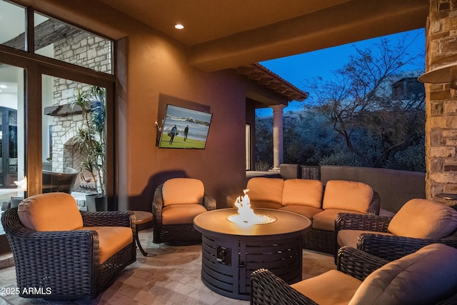 view of patio featuring an outdoor living space