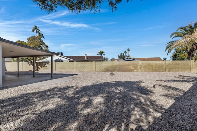 view of yard with a patio