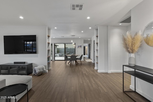 living room with wood-type flooring