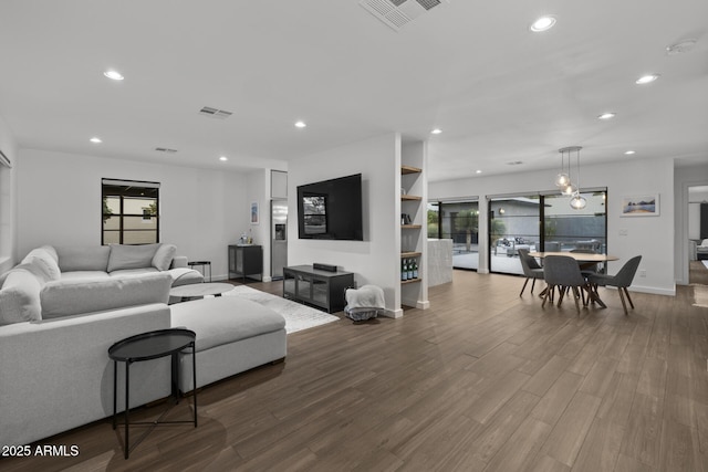 living room featuring hardwood / wood-style flooring