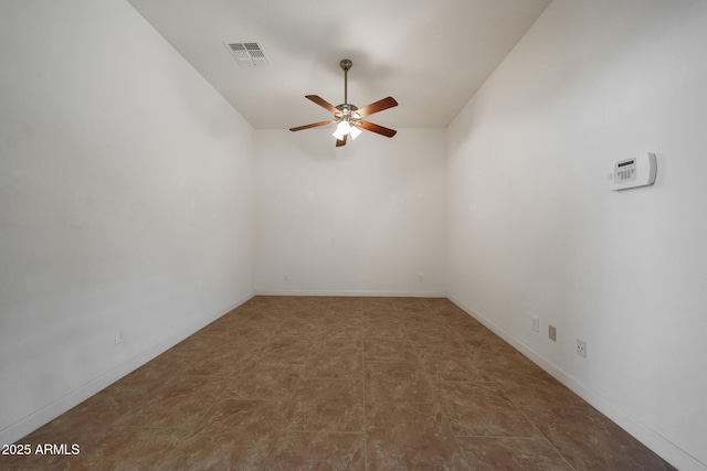 spare room featuring ceiling fan