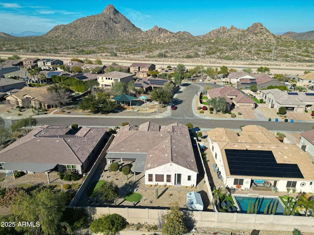 drone / aerial view with a mountain view