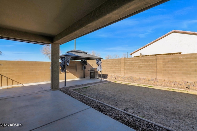 view of patio / terrace featuring a gazebo