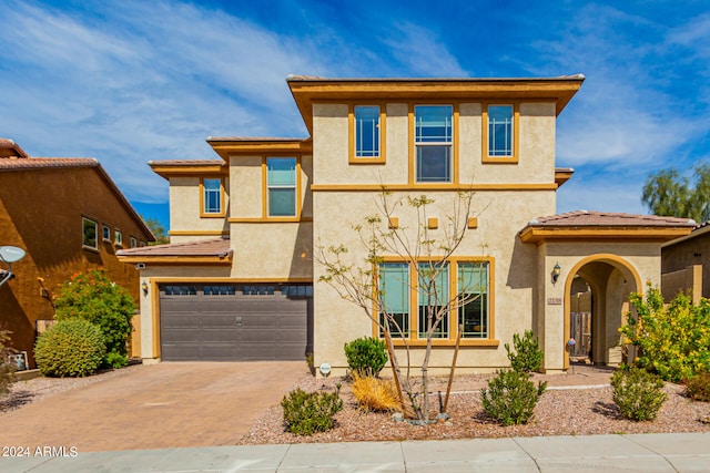 view of front of house with a garage