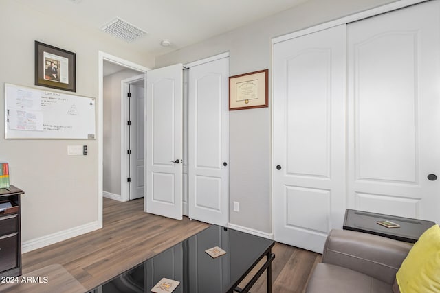 interior space featuring dark hardwood / wood-style flooring