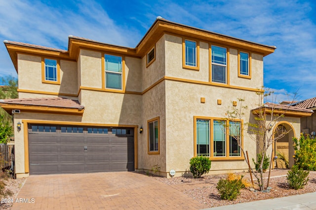 view of front of house with a garage