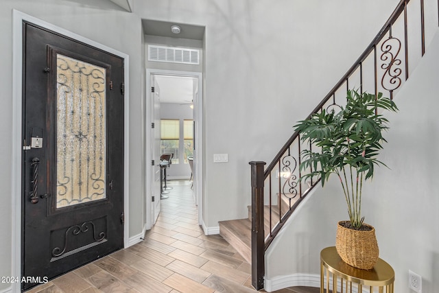 entrance foyer featuring light hardwood / wood-style flooring