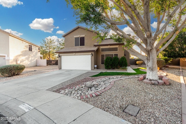 front of property featuring a garage