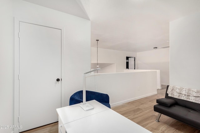 office area featuring light wood-type flooring