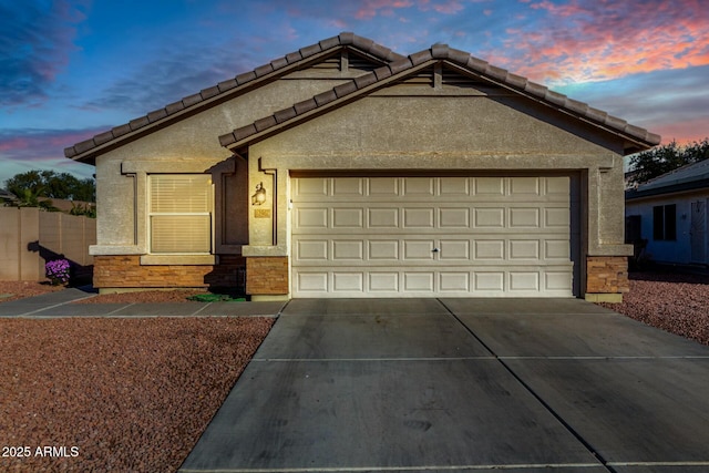 view of front of house featuring a garage