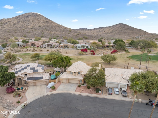 aerial view featuring a mountain view