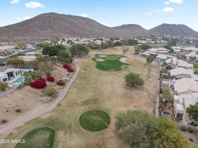 aerial view with a mountain view