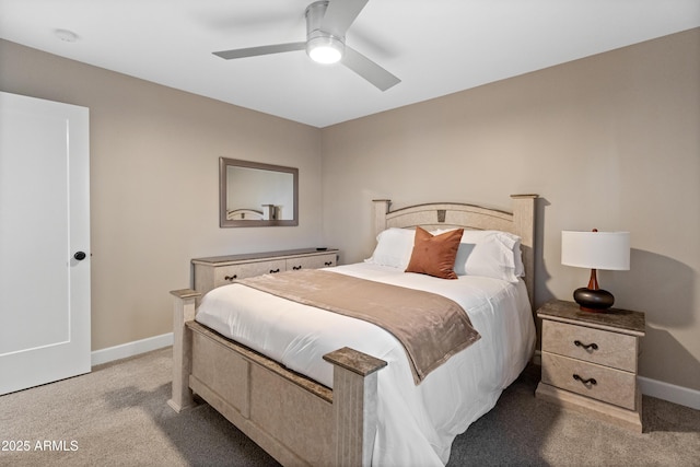 6220 E Paradise Ln, Scottsdale, AZ 85254 - bedroom with light colored carpet, baseboards, and ceiling fan