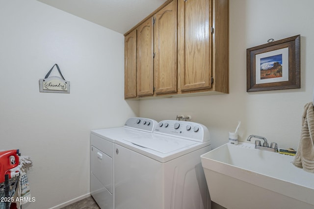 8160 E Keats Ave Unit 364, Mesa, AZ 85209 - laundry room featuring separate washer and dryer, cabinet space, and baseboards