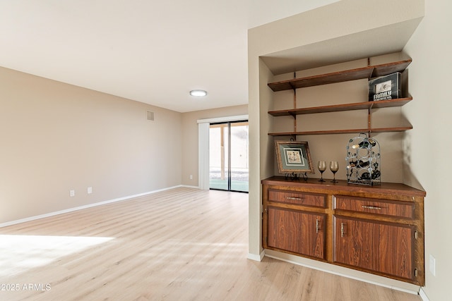 interior space featuring light hardwood / wood-style floors