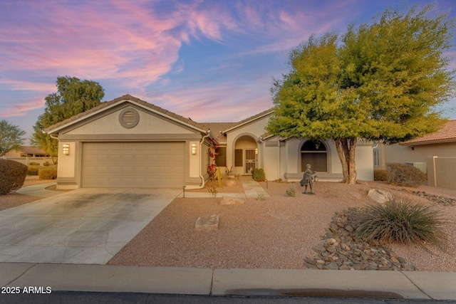 view of front of house featuring a garage