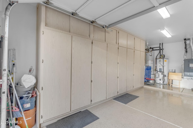 garage with water heater