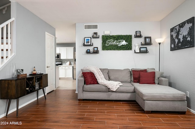 living room featuring hardwood / wood-style flooring