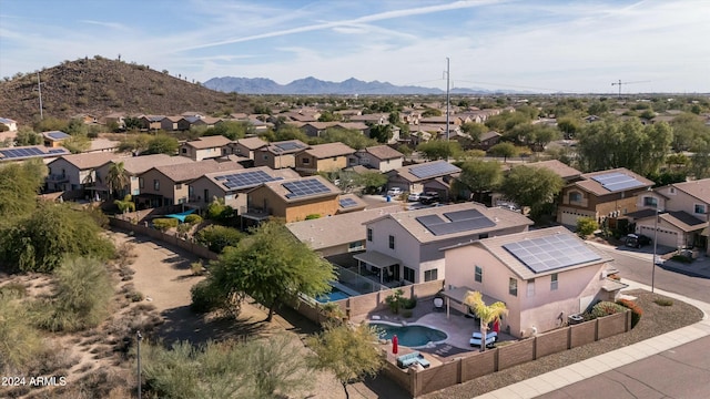 bird's eye view featuring a mountain view