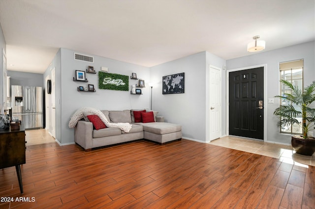 living room featuring wood-type flooring