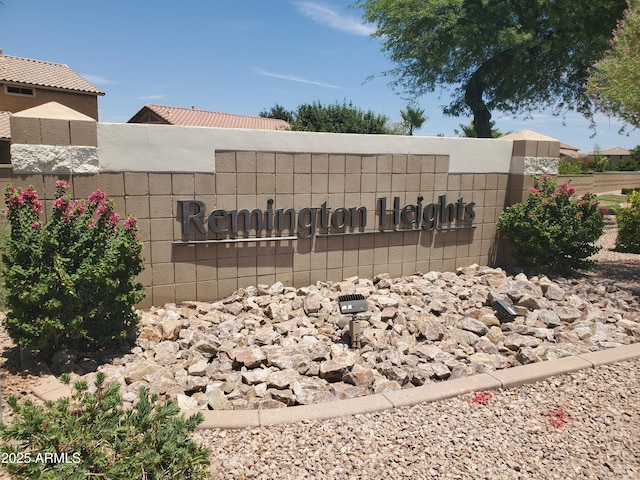 view of community sign