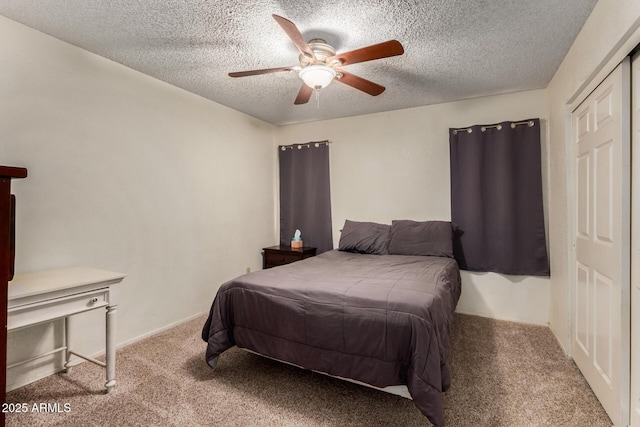 4601 E Sunnyside Ln, Phoenix, AZ 85032 - carpeted bedroom with a textured ceiling, ceiling fan, and baseboards