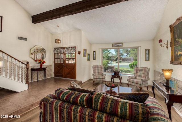 4601 E Sunnyside Ln, Phoenix, AZ 85032 - living room featuring wood finished floors and stairs