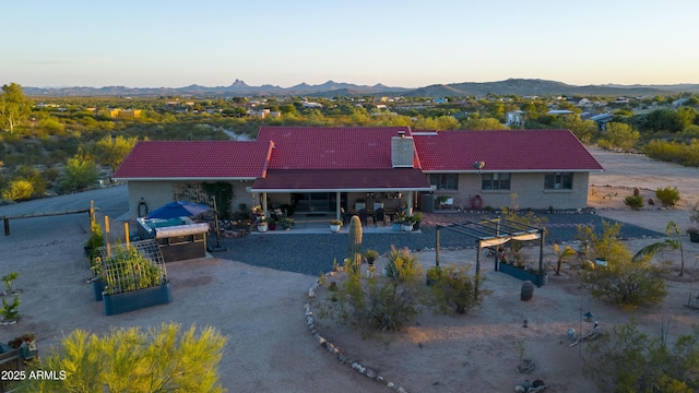 exterior space with a mountain view