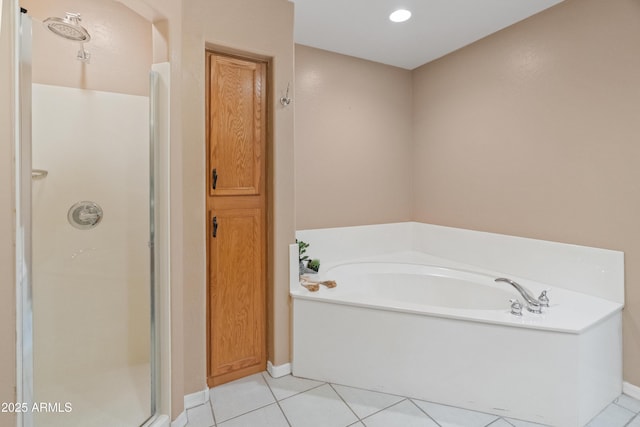 4202 N 21st St Unit 1, Phoenix, AZ 85016 - full bathroom featuring a shower stall, a bath, and tile patterned floors
