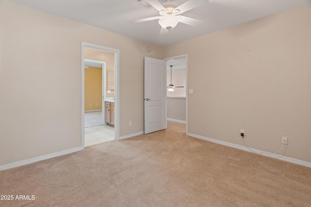 4202 N 21st St Unit 1, Phoenix, AZ 85016 - unfurnished bedroom featuring light colored carpet, connected bathroom, and ceiling fan