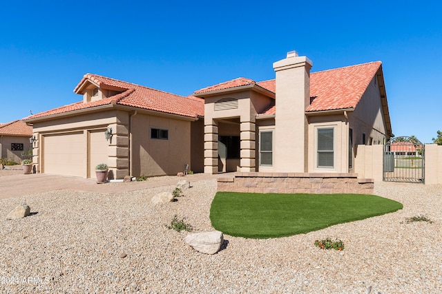 view of front of house with a garage