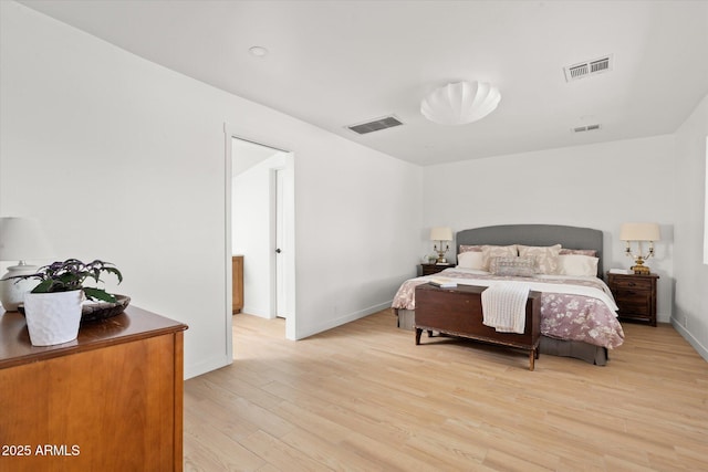 bedroom featuring light hardwood / wood-style floors