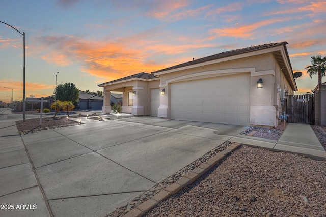 view of front of property featuring a garage