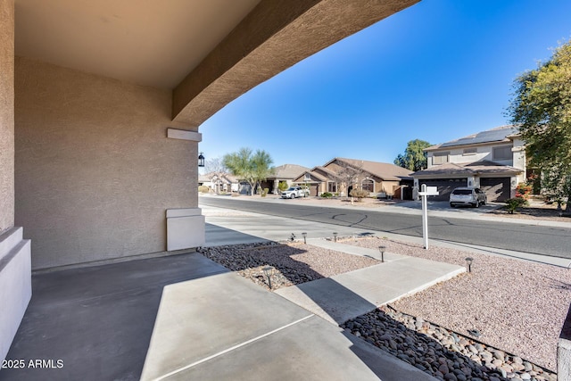 view of patio / terrace with a garage