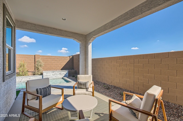 view of patio / terrace with a fenced backyard