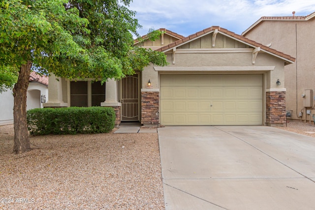 view of front of home featuring a garage