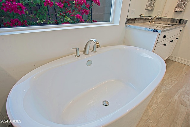 room details with a bathing tub and vanity