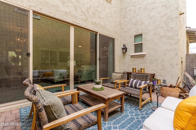 view of patio with an outdoor living space