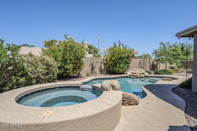 1311 N Congress Dr, Chandler, AZ 85226 - view of pool with a fenced backyard and a pool with connected hot tub