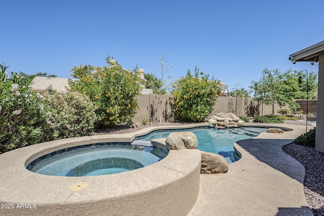 1311 N Congress Dr, Chandler, AZ 85226 - view of pool with a fenced backyard and a pool with connected hot tub