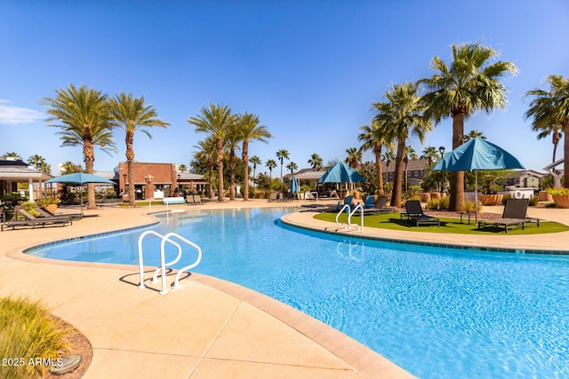 2540 N Stone Hill Rd, Buckeye, AZ 85396 - pool featuring a lawn, a patio, a gazebo, and fence