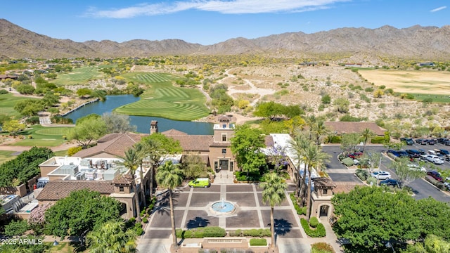 2540 N Stone Hill Rd, Buckeye, AZ 85396 - birds eye view of property with a water and mountain view and view of golf course