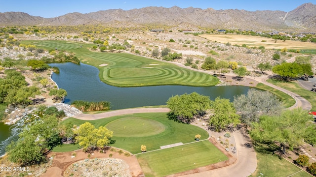 2540 N Stone Hill Rd, Buckeye, AZ 85396 - birds eye view of property with view of golf course and a water and mountain view