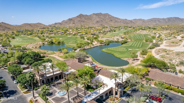 2540 N Stone Hill Rd, Buckeye, AZ 85396 - birds eye view of property with a residential view, view of golf course, and a water and mountain view