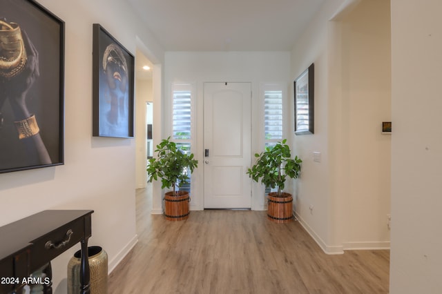 foyer featuring light hardwood / wood-style floors