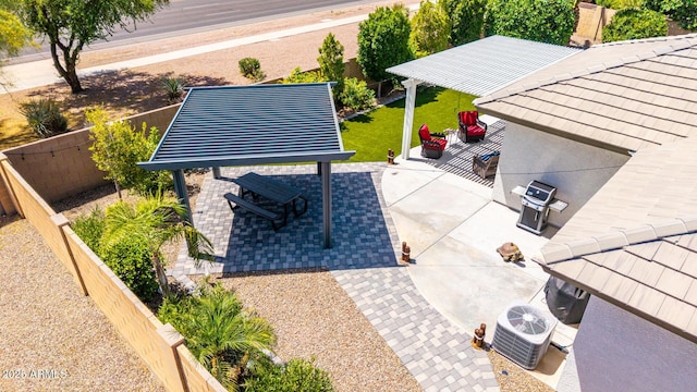 2910 S Olivewood, Mesa, AZ 85212 - view of patio featuring a fenced backyard and central AC