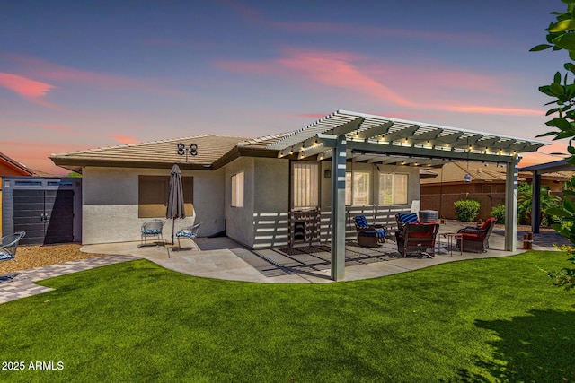 2910 S Olivewood, Mesa, AZ 85212 - rear view of property with a pergola, stucco siding, a tiled roof, and a patio area